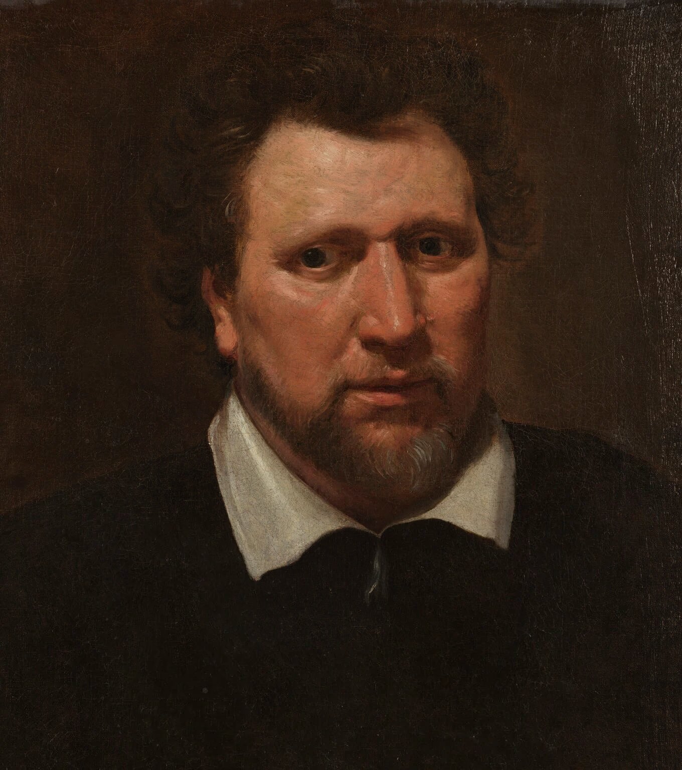 A portrait of Ben Jonson by Abraham van Blyenberch, about 1617.