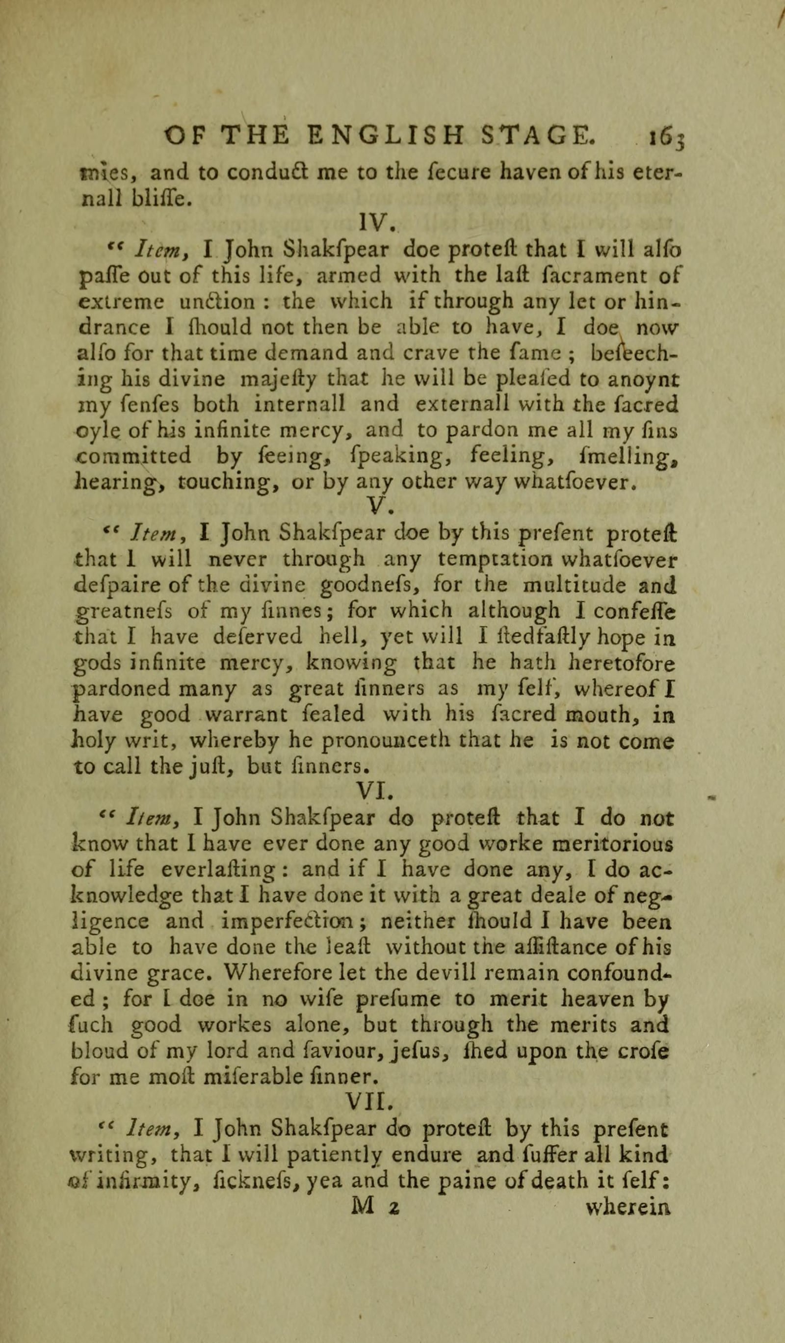 Page 163 of Malone's 1790 edition, Articles IV to VII of the Testament.
