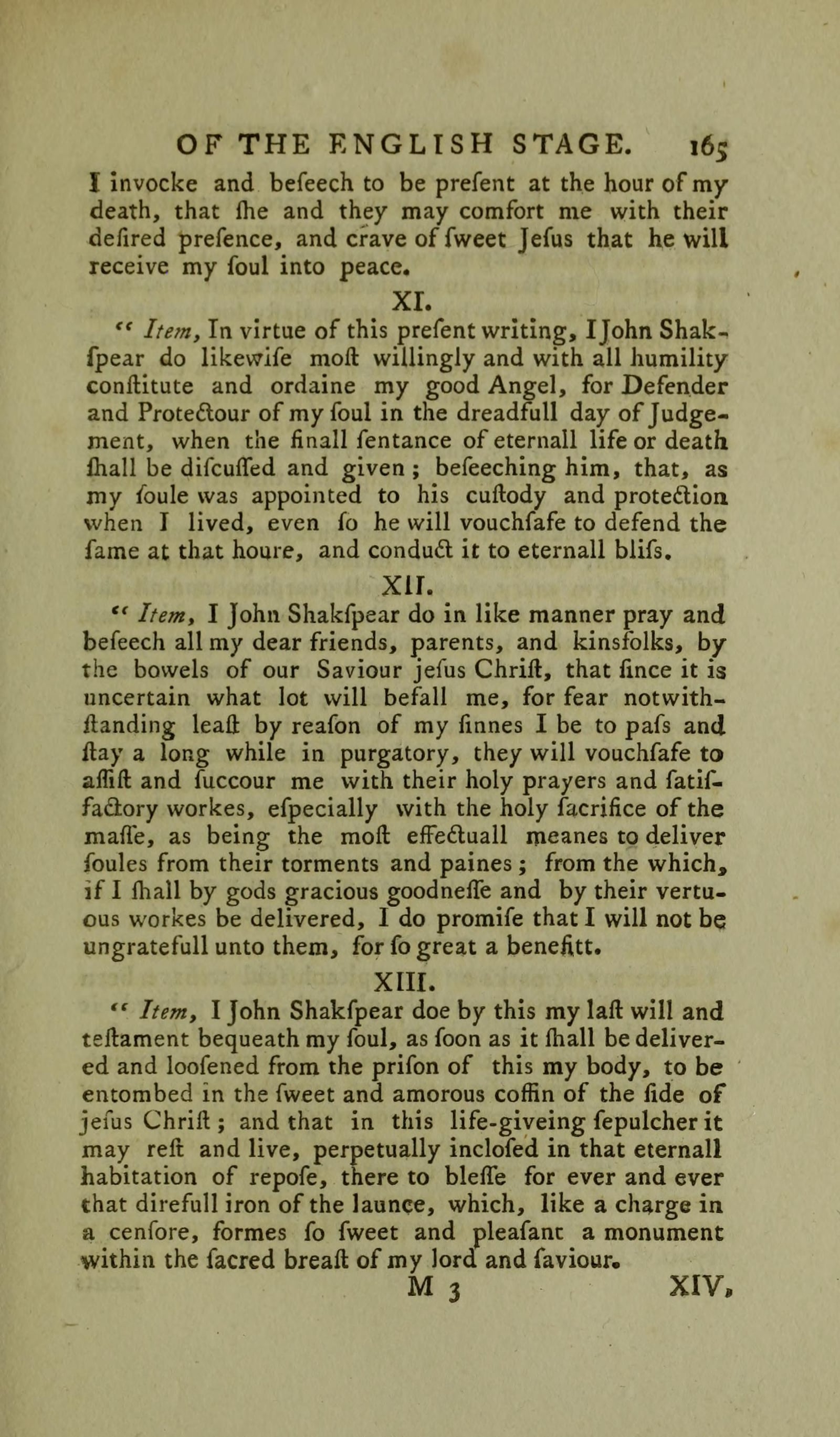 Page 165 of Malone's 1790 edition, Articles XI to XIII of the Testament.